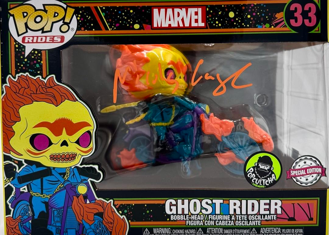 Nicholas Cage Signed Funko Pop #33 (Deluxe Ghost Rider) - Celebrity Authentics